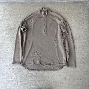 Ibex Men's XL 1/4 Zip Merino Wool Long Sleeve Base Layer Pullover Shirt Brown